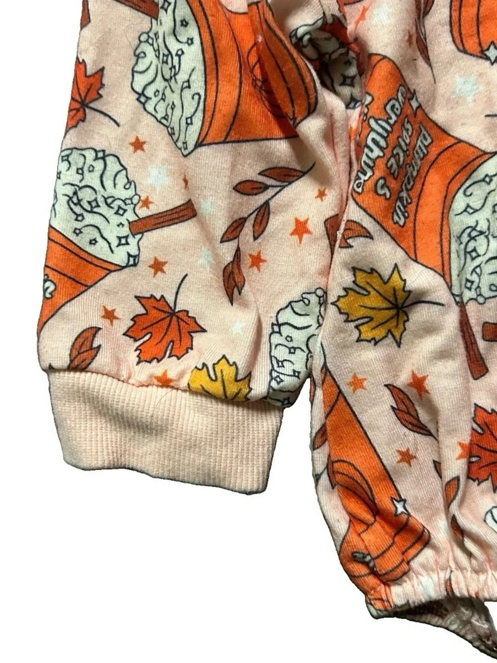 Baby Girl Pumpkin Spice Latte Fall Long Sleeve Bodysuit Size 12-18 Months
